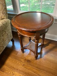 British Classics Mahogany Two Tier Side Table Cane Shelf