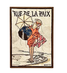 Rue De La Paix Needlepoint Art Signed, H.T.F , 97'