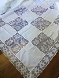 Lot Of 4 Tablecloths,  Possibly Handmade - See Description For Sizes