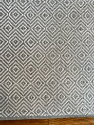 Gray And Natural Diamond Pattern Area Rug - Custom Shape