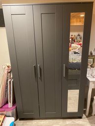 Grey IKEA Two Door Storage Cabinet With Shelves