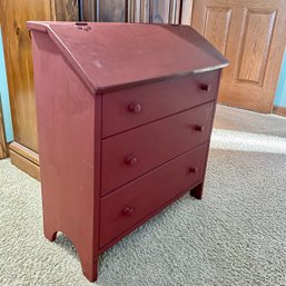 Sweet Red Painted Wood Country Hamper