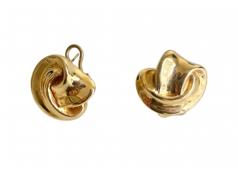 Pair Of 14K Italian Gold Knot Earrings 4.5 DWT