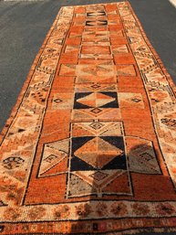 Hand Made Kurdish  Rug, 12 Feet 2 Inch By 4 Feet 2 Inch