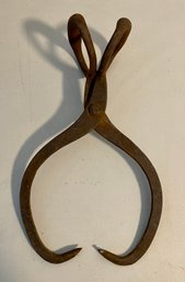 Vintage Forged Iron Ice Tongs