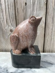 Carved Stone Frog Figurine / Statuette
