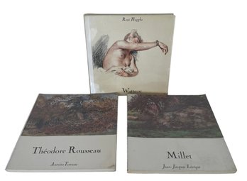 A Group Of Three Softcover Books Of French Art- Watteau, Rousseau, Millet