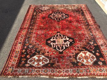 Shiras Hand Knotted Persian Rug, 5 Feet 5 Inch By 6 Feet 9 Imch