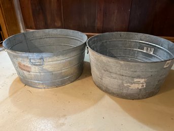 Pair Of Aluminum Tubs