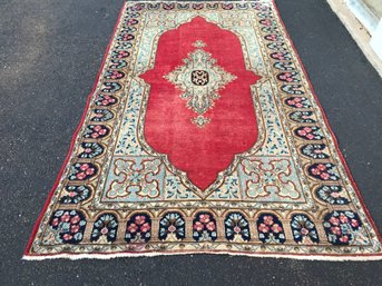 Vintage Hand Made Oriental Rug, 4 Feet By 7 Feet