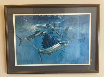 Stanley Meltzoff Artist-Signed 'Sailfish # 147 / 850 ' Lithograph Print 1987