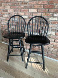 Pair Counter Height Spindle Back, Swivel Chairs