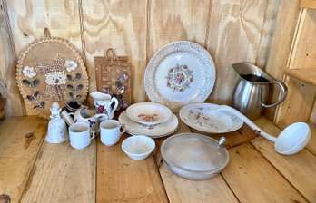 22kt Gold Plates And Mixed Matched Lot Of Dishware