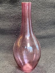 Hand Blown Pink Rose Colored Glass Vase 14'