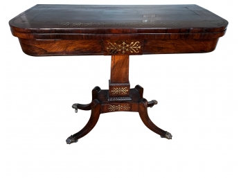 Gorgeous Regency Satinwood Inlaid Fold Over Game/card Table