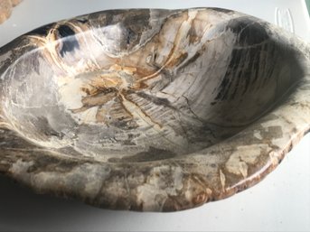 Deep Petrified Wood Bowl, 6 LB 6 Oz , 11 Inch By 10 Inch