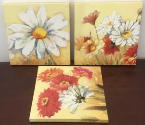 Trio Of Colorful, Vibrant Giclee Print Of Flowers