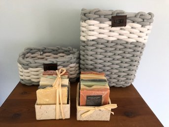 Ugg Soft Woven Sage Green Baskets Plus Handmade Soaps