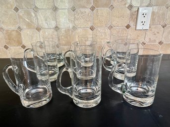 Nine Tiffany & Co Classic Blown Glass Beer Steins