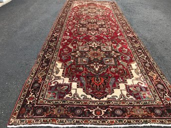 Hand Knotted Persian Rug, 4 Feet 10 Inches By 13 Feet 8 Inch