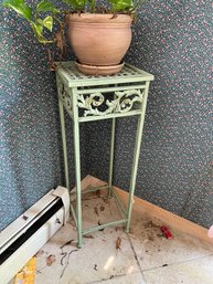 Wrought Iron Plant Stand With Plant