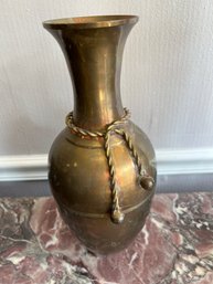 Burnished Brass Urn With Tassel Detail