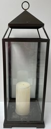 Large Giant Fireside Lantern Style Candle Holder Metal Glass Suitable For Large Candle Or Several Small