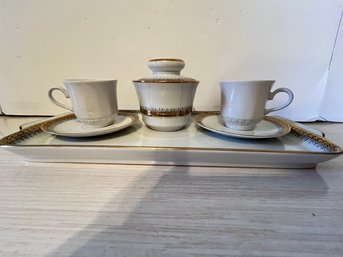 Winterling, Bavaria, Tray, Sugar, 2 Tea Cups, With Saucers