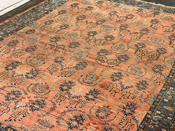 A Large 1920s Persian Wool Rug, Wow!