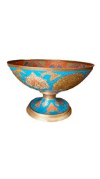 Brass Enameled Bowl 9x5.5