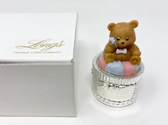 Vintage Longs Teddy Bear Trinket Box