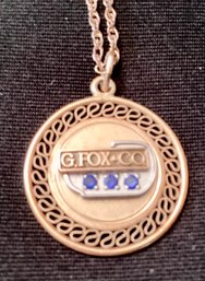 G Fox And Company Employee Anniversary Service Pendant On Chain Necklace