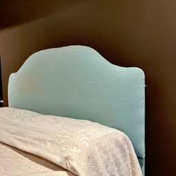 A Queen Size Blue Velvet  Headboard - Ballard