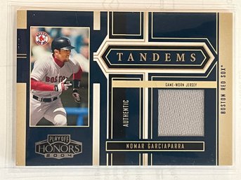 2004 Donruss Playoff Honors Tandems Nomar Garciaparra / Mark Teixeira Game Worn Patch Card T-19   47/100