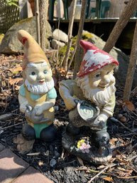 Lot Of (2) Kitschy Garden Gnomes AS-IS