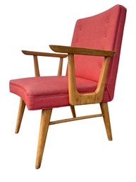 Mid Century Salmon Colored Arm Chair - Simply Lovely