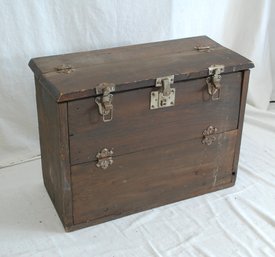 Vintage Fold Open Wooden Chest