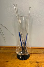 Vintage Bar Pitcher With Glass Swizzle Sticks And Spoon