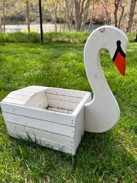 Wooden Swan Planter