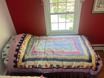 Clean Twin Bed With Ralph Lauren Sheets (#2 Of 2)