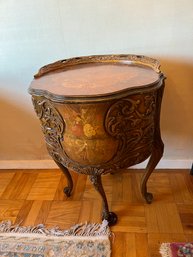 Antique French Carved Marquetry Night Stand