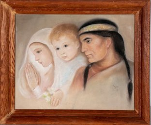 Joyce Price Native American Themed Pastel Portrait