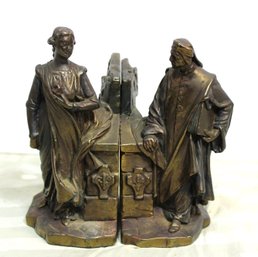 Paul Mori Banti  And Beatrice Figural Polychrome Bookends