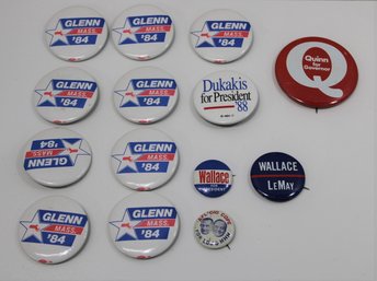 14 Vintage Political Pinback Lot