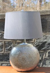 Silver Hammered Accent Lamp