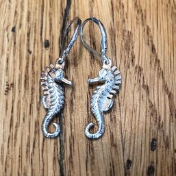 Sterling Silver Seahorse Earrings.  J9