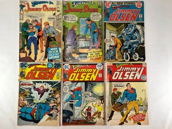 6 Jimmy Olsen, Early 70s, See Pics, #127 Has Loose Pages From Middle