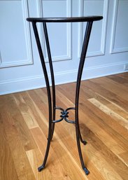 Pier 1 Plant Stand/Small Side Table, Wrought Iron & Glass With Square Knot Detail