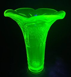 Antique Vaseline Uranium Glass Bud Vase