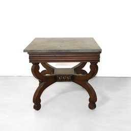 Antique Wooden Slate Side Table